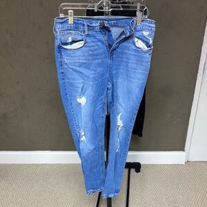 Distressed Blue Jeans